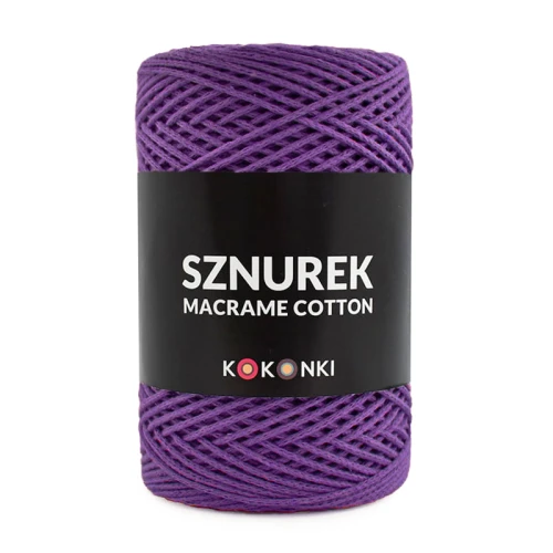 Sznurek Macrame Cotton by KOKONKI 2mm / rolka 200m / bakłażan