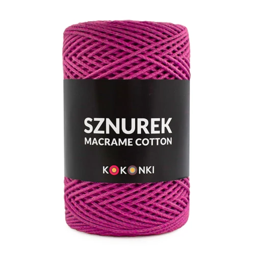 Sznurek Macrame Cotton by KOKONKI 2mm / rolka 200m / piwonia