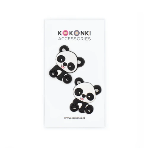 Stopery do drutów Kokonki Accessories / panda / 2 szt.