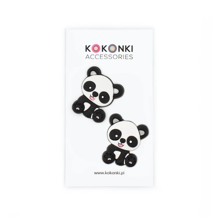 Stopery do drutów Kokonki Accessories / panda / 2 szt.