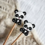 Stopery do drutów Kokonki Accessories / panda / 2 szt.