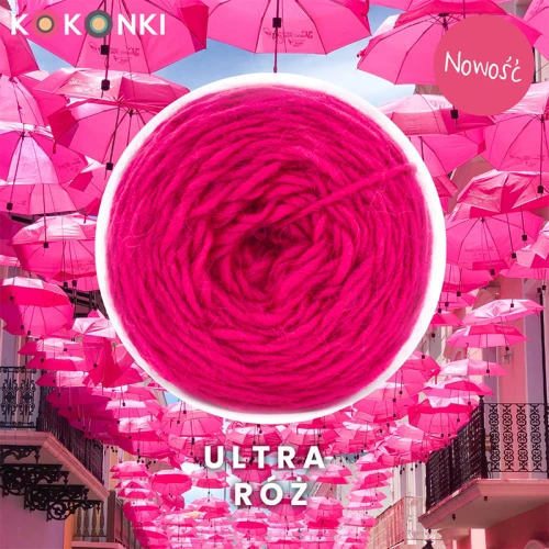 Włóczka KOKONKI HUG H28 / ultra róż