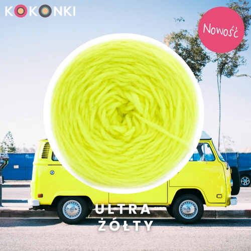 Włóczka KOKONKI HUG H29 / ultra żółty
