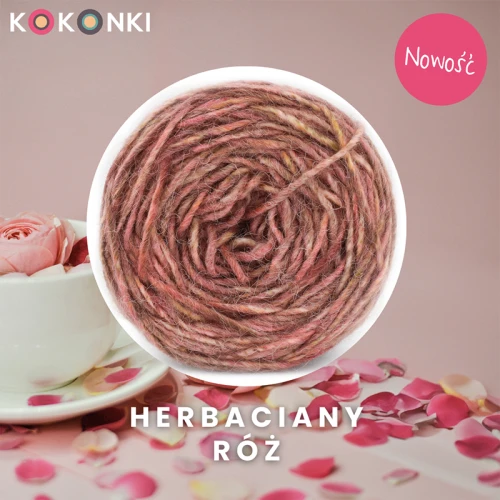 Włóczka KOKONKI HUG HM20 / herbaciany róż