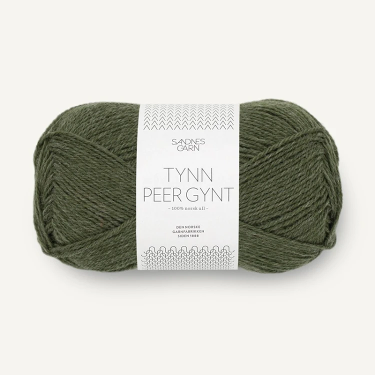 Włóczka Sandnes Garn Tynn Peer Gynt 9572 / zieleń wojskowa