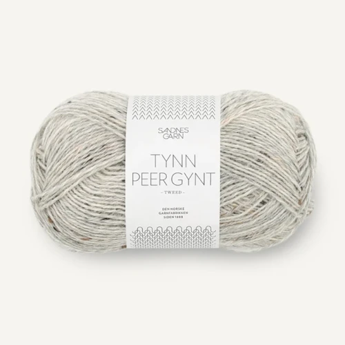 Włóczka Sandnes Garn Tynn Peer Gynt Tweed 1034 / naturalny szary z nopkami
