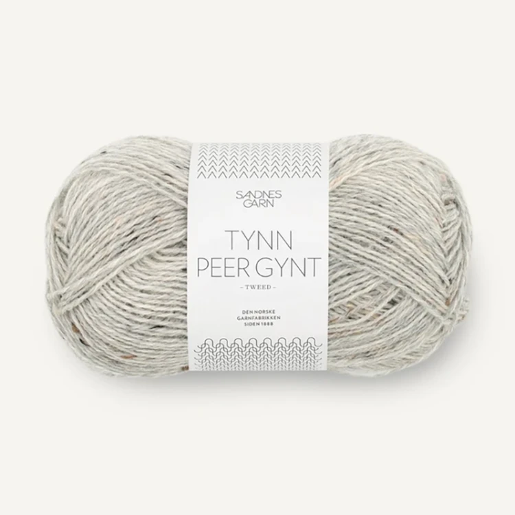 Włóczka Sandnes Garn Tynn Peer Gynt Tweed 1034 / naturalny szary z nopkami
