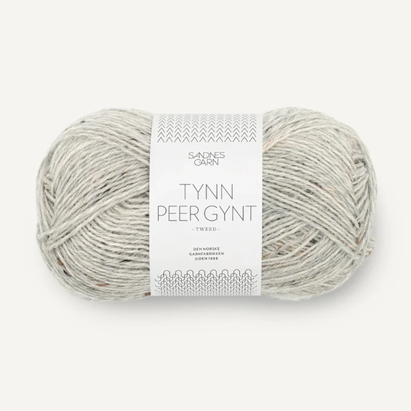 Włóczka Sandnes Garn Tynn Peer Gynt Tweed 1034 / naturalny szary z nopkami