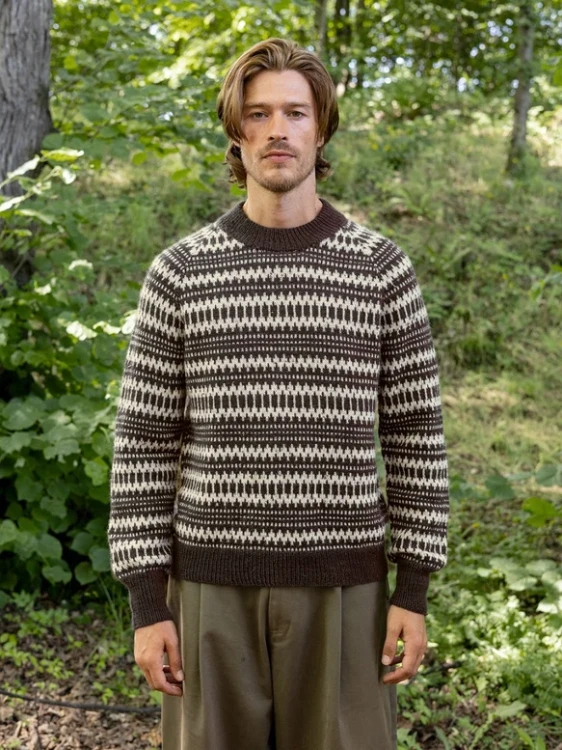 Wzór druty Sandnes Garn Kleiva Sweater For Man 2410_05 - w języku angielskim
