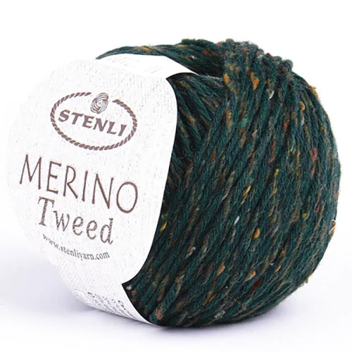 Włóczka Stenli Merino Tweed 70221 / głęboka zieleń