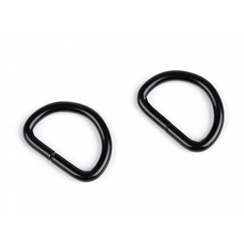 Półkole metalowe 20mm / czarny lakier / 26x19x3 mm / 10 szt. / 750706