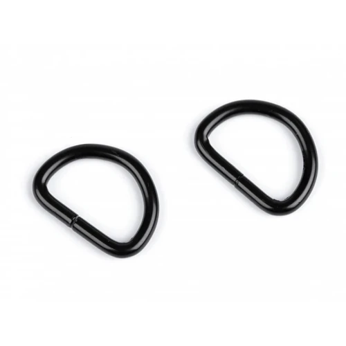 Półkole metalowe 20mm / czarny lakier / 26x19x3 mm / 10 szt. / 750706