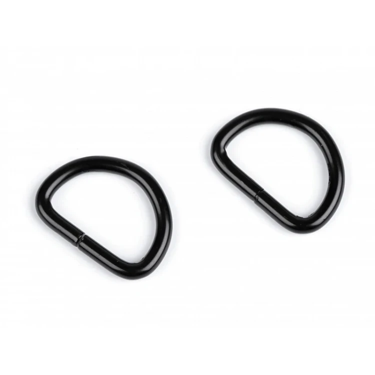 Półkole metalowe 20mm / czarny lakier / 26x19x3 mm / 10 szt. / 750706