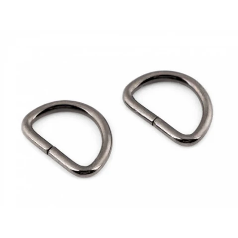 Półkole metalowe 20mm / czarny nikiel / 26x19x3 mm / 10 szt. / 750706