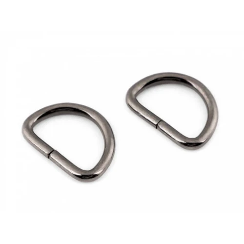 Półkole metalowe 20mm / czarny nikiel / 26x19x3 mm / 10 szt. / 750706