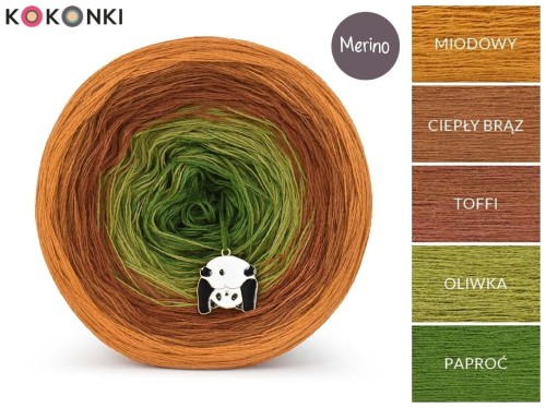 KOKONEK Merino 803 Kotek i motek 01 - Miodowy/ciepły brąz/toffi/oliwka/paproć
