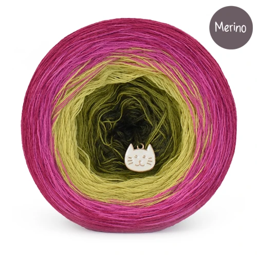 KOKONEK Merino 805 Kotek i motek 03 - Khaki melanż/oliwka/limetka/piwonia/fuksja