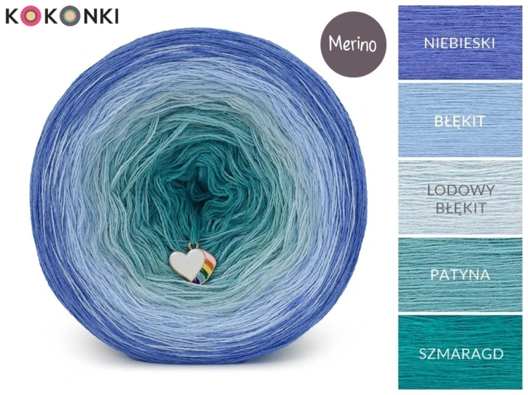KOKONEK Merino 807 Kotek i motek 05 - Niebieski/błękit/lodowy błękit/patyna/szmaragd