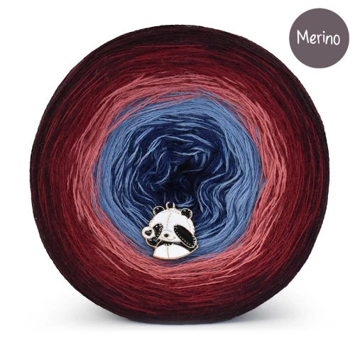 KOKONEK Merino 814 Kotek i motek 12 - Wino melanż/ bordo/ malwa/szaroniebieski/granat