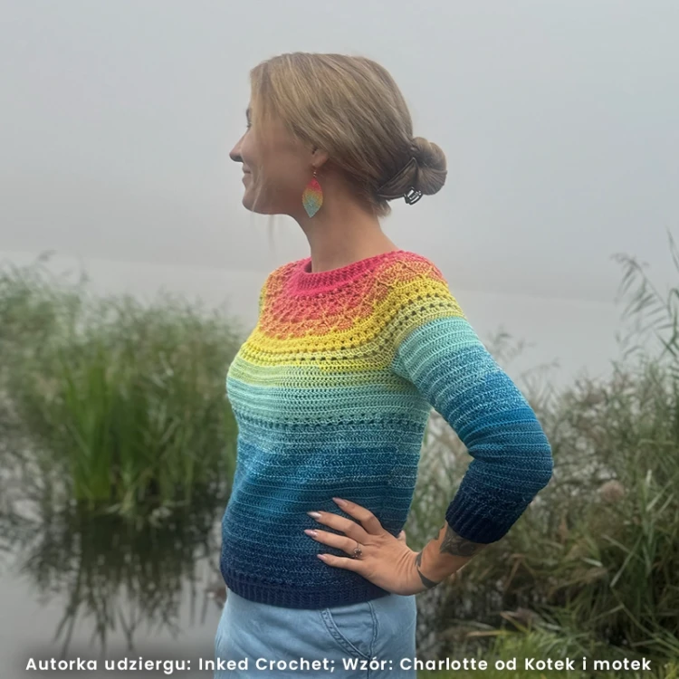 Autorka udziergu: Inked Crochet, Wzór: Charlotte od Kotek i motek
