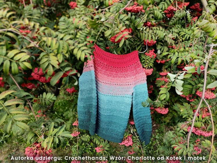 Autorka udziergu: Crochethands, Wzór: Charlotte od Kotek i motek