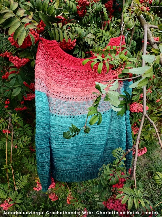 Autorka udziergu: Crochethands, Wzór: Charlotte od Kotek i motek