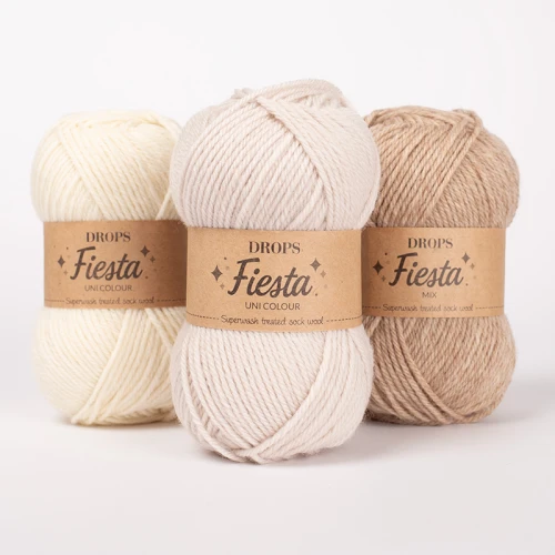Włóczka skarpetkowa Drops Fiesta 01 / ecru / uni colour