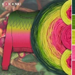 Zestaw na sweter Charlotte od Kotek i motek 03C / Kokonki Classic / Butelkowa zieleń/paproć/limetka/fuksja/magenta + wzór PDF