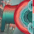 Zestaw na sweter Charlotte od Kotek i motek 08C / Kokonki Classic / Czerwień/papaja/patyna/szmaragd/ciemny szmaragd