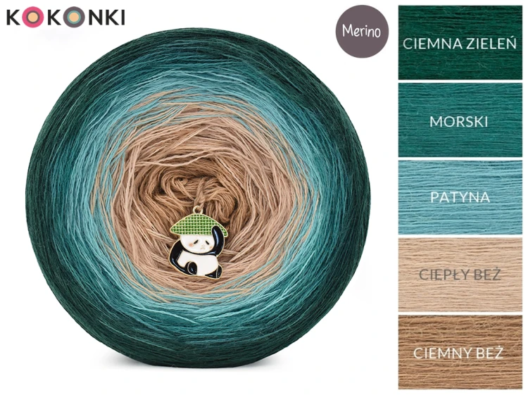 KOKONEK Merino 624 Podwieczorek - Ciemna zieleń/morski/patyna/ciepły beż/ciemny beż