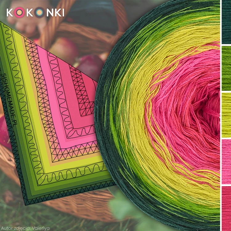 KOKONEK Classic B260 Kotek i motek 03C - Butelkowa zieleń/paproć/limetka/fuksja/magenta