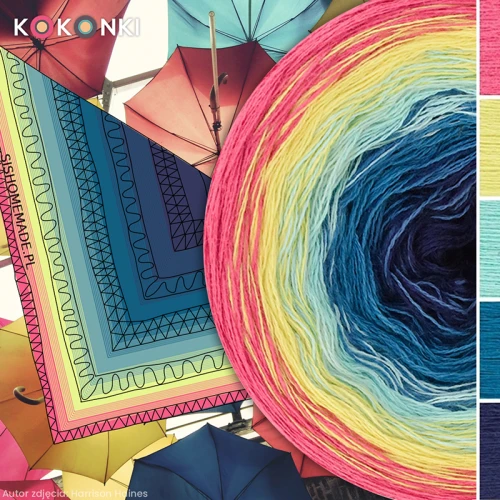 KOKONEK Merino 804 Kotek i motek 02 - Bajeczny róż/cytrynowy/patyna/petrol/granat