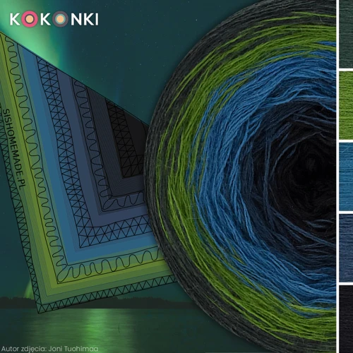 KOKONEK Merino 809 Kotek i motek 07 - Butelkowa zieleń/paproć/petrol II/navy/czerń