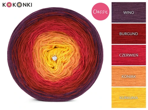 KOKONEK Classic B272 Antonia - Wino/burgund/czerwień/koniak/kurkuma