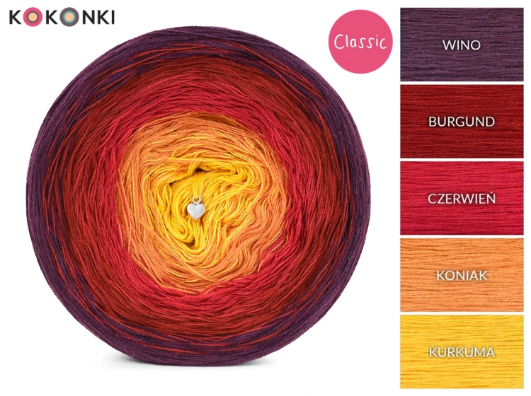 KOKONEK Classic B272 Antonia - Wino/burgund/czerwień/koniak/kurkuma