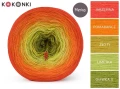 KOKONEK Merino 812 Kotek i motek 10 - Jarzębina/pomarańcza/złoty/limetka/oliwka II