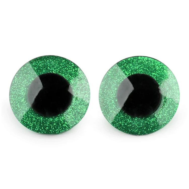 Oczy brokatowe do maskotek / 40 mm / zielone / 1 para / 800919