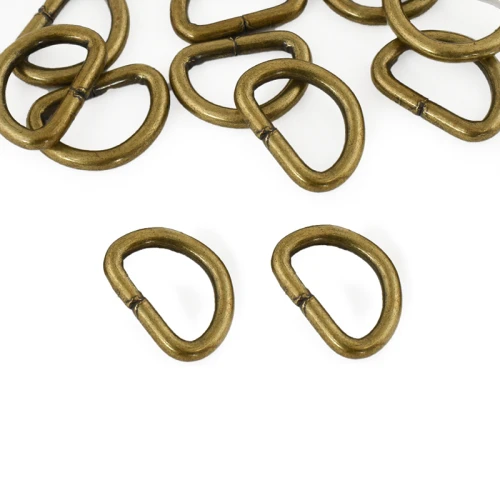 Półkole metalowe 15mm / stary mosiądz  / 16 x 21x3 mm / 10 szt / 750707