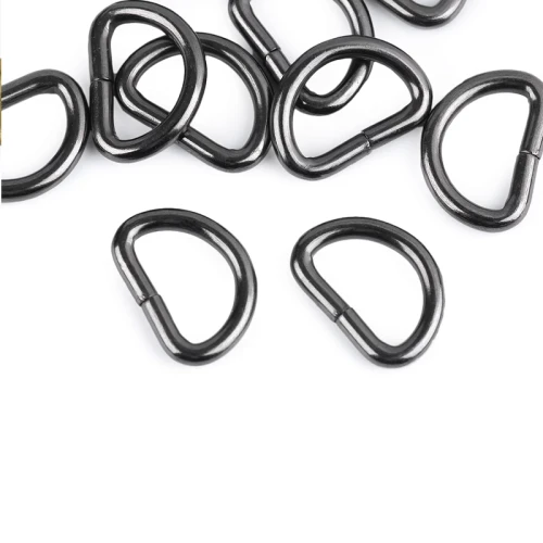 Półkole metalowe 15mm / ciemny nikiel / 16 x 21x3 mm / 10 szt.