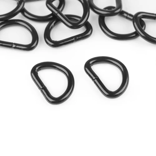 Półkole metalowe 15mm / czarny lakier  / 16 x 21x3 mm / 10 szt / 750707