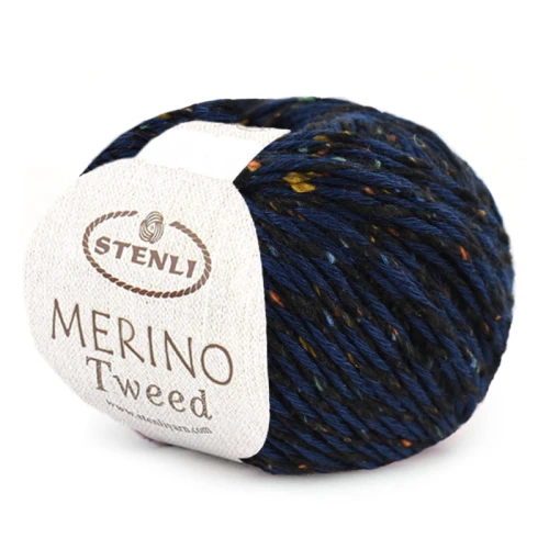 Włóczka Stenli Merino Tweed 12424 / granat z grafitem
