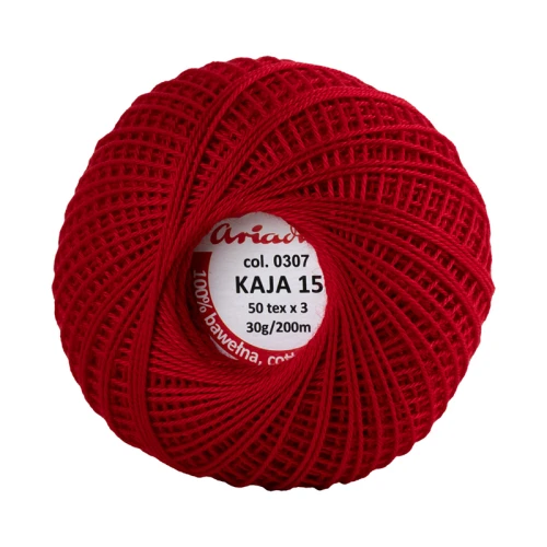 Kordonek Kaja 15 / 30 g / 307 ciemna czerwień