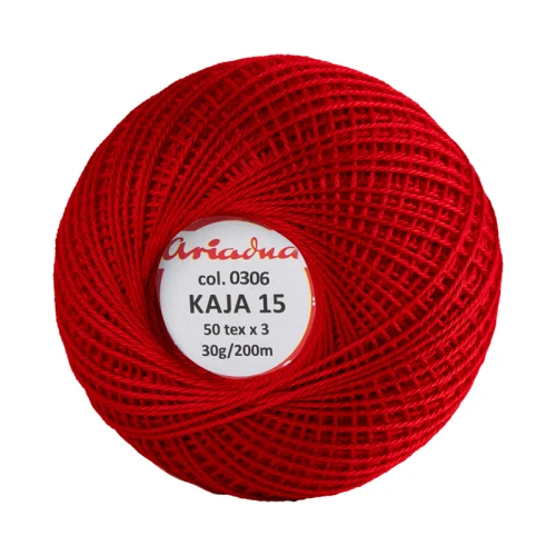 Kordonek Kaja 15 / 30 g / 306 czerwień