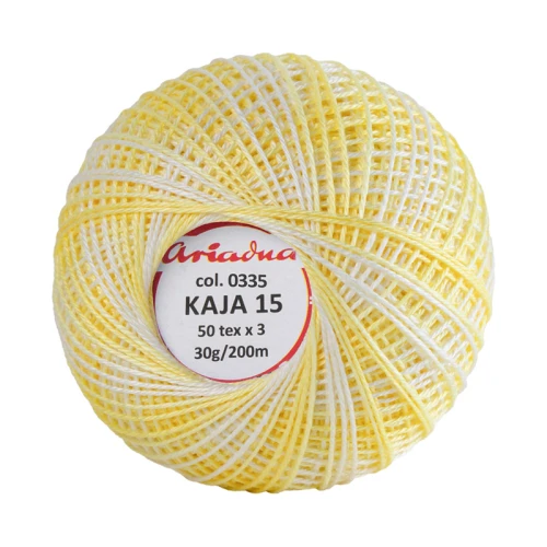 Kordonek Kaja 15 / 30 g / ombre 335 krem z żółtym