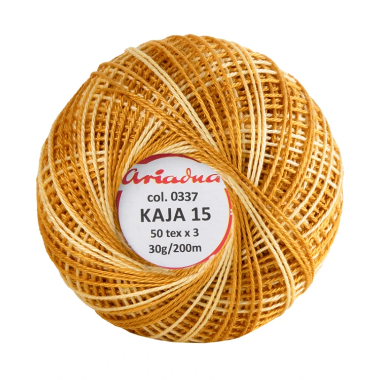 Kordonek Kaja 15 / 30 g / 337 ombre musztarda z maślanym