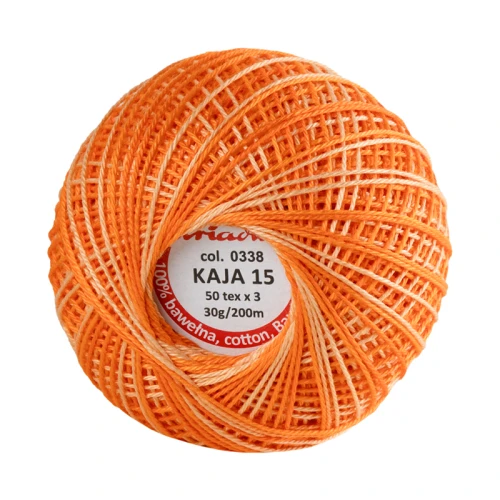 Kordonek Kaja 15 / 30 g / 338 ombre marchewka z mango
