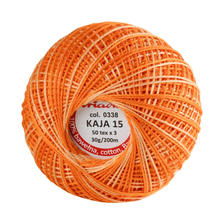 Kordonek Kaja 15 / 30 g / 338 ombre marchewka z mango