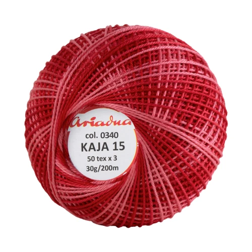 Kordonek Kaja 15 / 30 g / 340 ombre karmin z morelą
