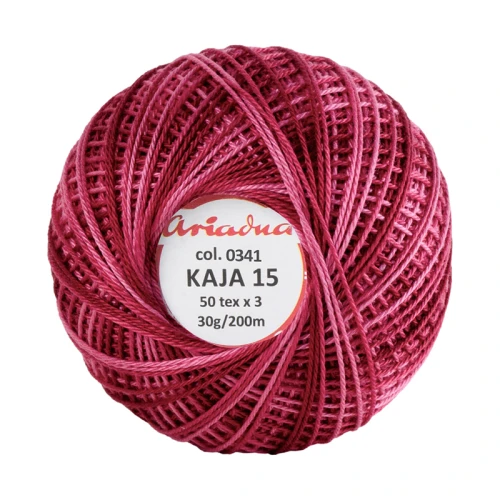 Kordonek Kaja 15 / 30 g / 341 ombre piwonia z fuksją
