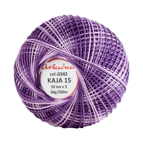 Kordonek Kaja 15 / 30 g / 342 ombre fiolet z ametystem